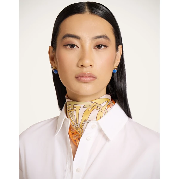 La DoubleJ Foulard 45 in Florette Pale Pink, view 2