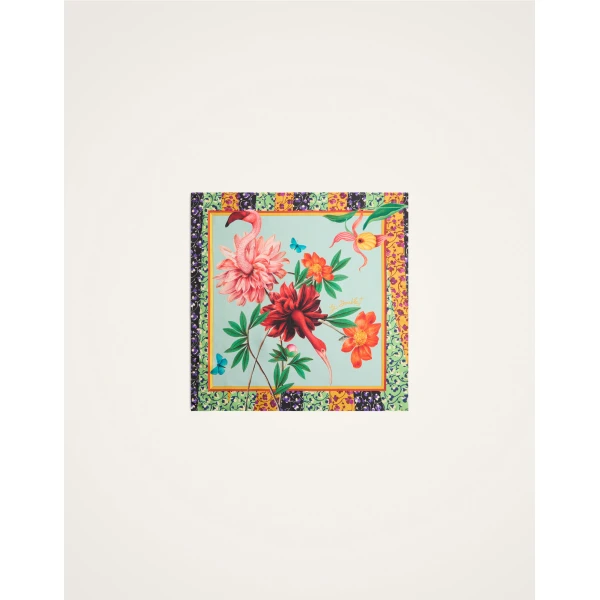 La DoubleJ Foulard 45 in Zooflora Birdbloom Light Blue, view 4