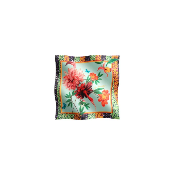 La DoubleJ Foulard 45 in Zooflora Birdbloom Light Blue at Coveti