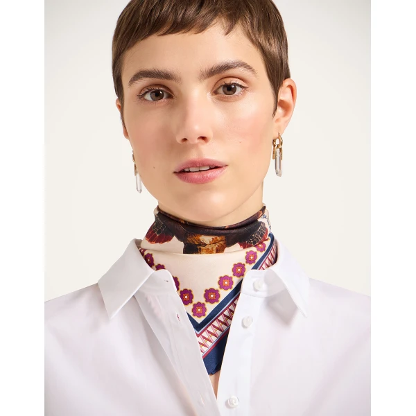 La DoubleJ Foulard 45 in Zooflora Turtlair Ivory, view 3