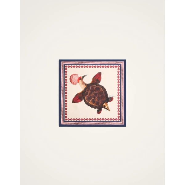 La DoubleJ Foulard 45 in Zooflora Turtlair Ivory, view 4