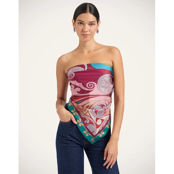 La DoubleJ Foulard 90 in Alchemy Dark Red, view 2
