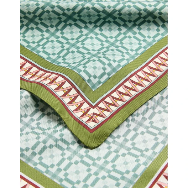 La DoubleJ Foulard 90 in Zooflora Parrotstem Light Blue | Scarves | Coveti