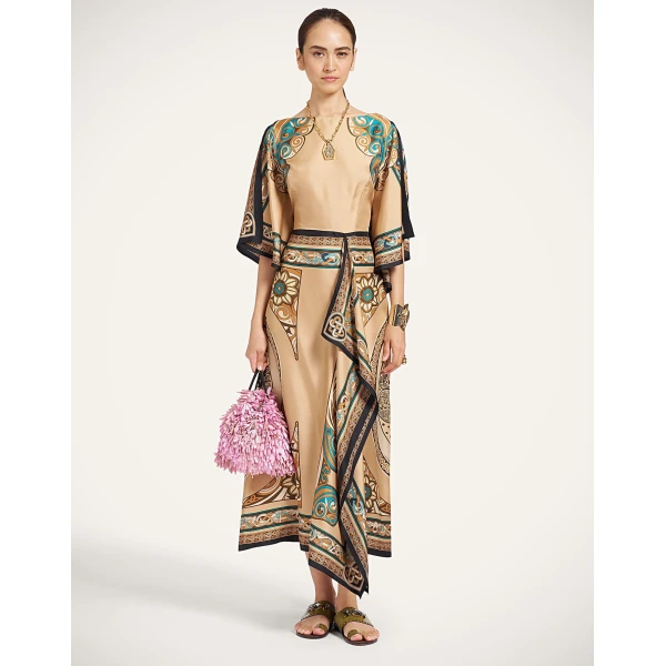 La DoubleJ Foulard Dress in Kells Camel at Coveti