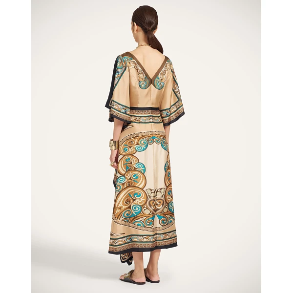 La DoubleJ Foulard Dress in Kells Camel at Coveti