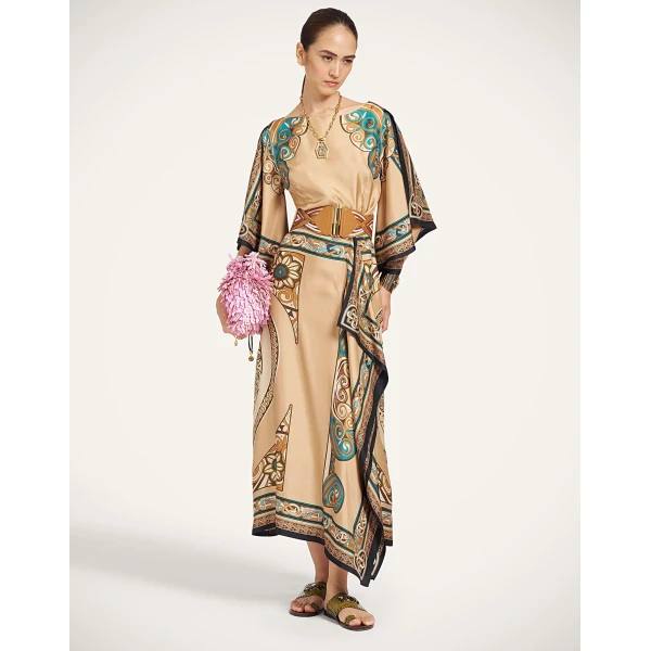 La DoubleJ Foulard Dress in Kells Camel at Coveti