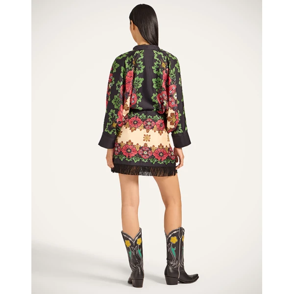 La DoubleJ Foulard Mini Skirt in Bounty Red | Mini Skirts | Coveti