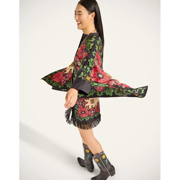 La DoubleJ Foulard Mini Skirt in Bounty Red | Mini Skirts | Coveti