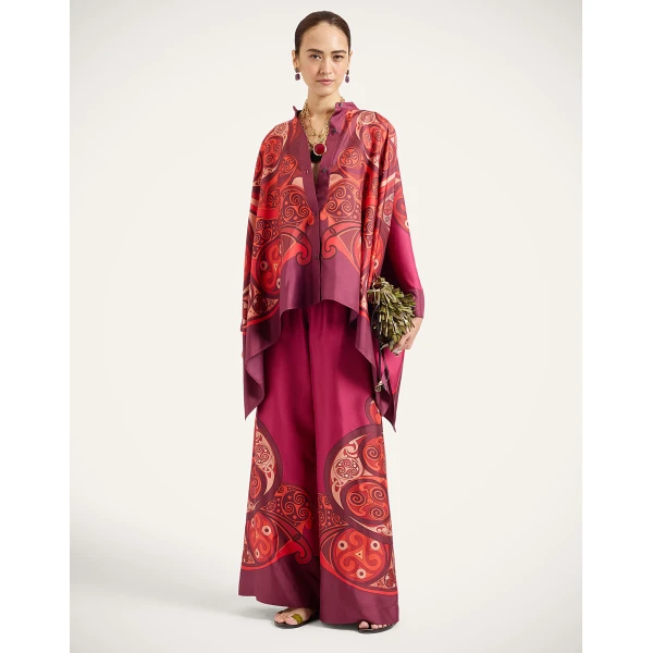 La DoubleJ Foulard Shirt in Alchemy Dark Red, view 4
