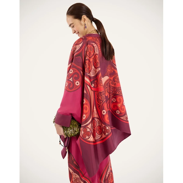 La DoubleJ Foulard Shirt in Alchemy Dark Red, view 5