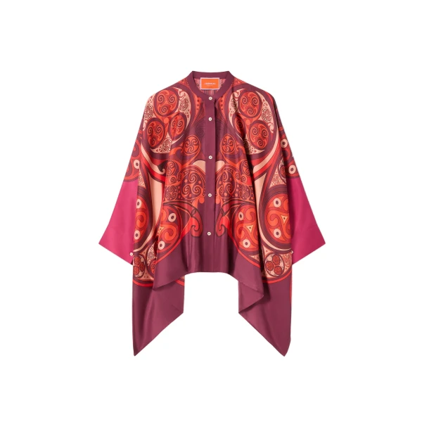 La DoubleJ Foulard Shirt in Alchemy Dark Red at Coveti