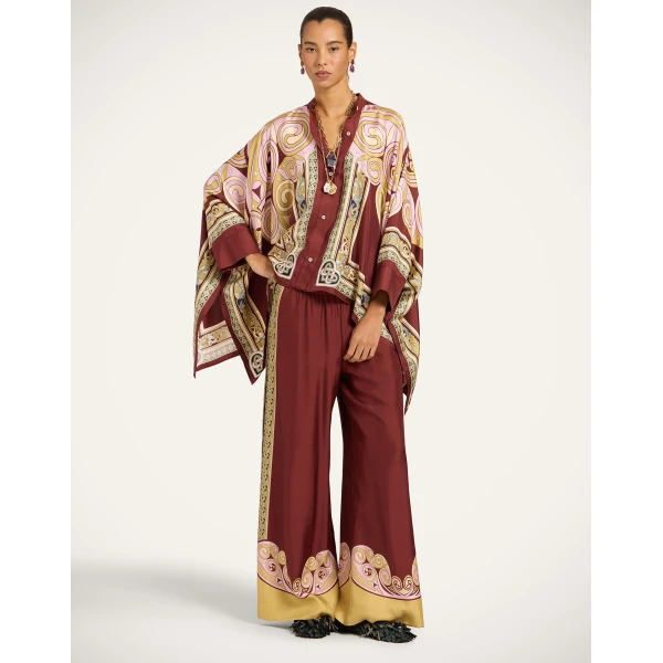 La DoubleJ Foulard Shirt in Kells Swirl Burgundy, view 4