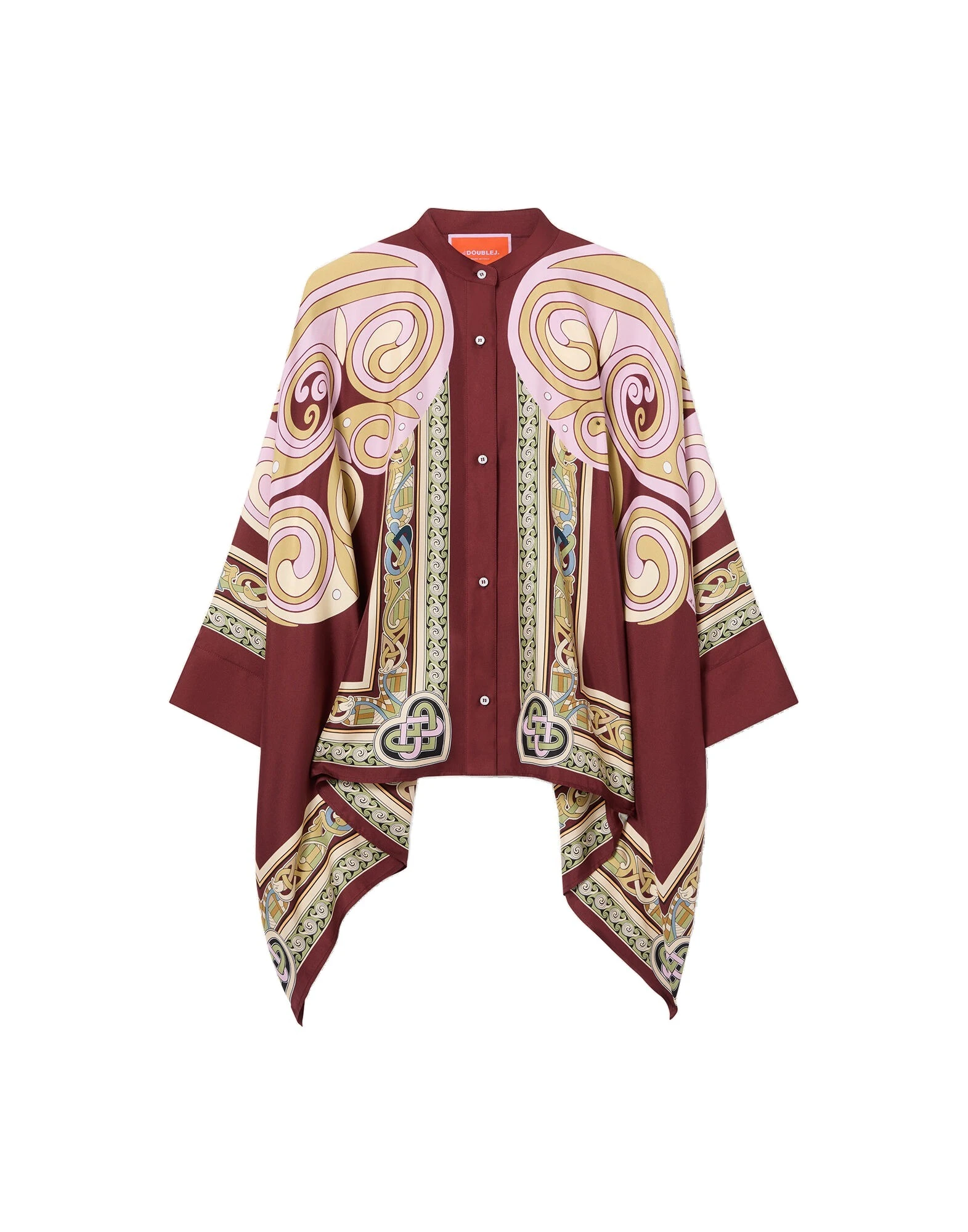 La DoubleJ Foulard Shirt in Kells Swirl Burgundy at Coveti La DoubleJ Foulard Shirt in Kells Swirl Burgundy at Coveti