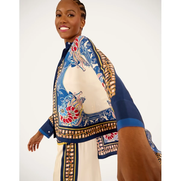 La DoubleJ Foulard Shirt in Lemuria Blue, view 6