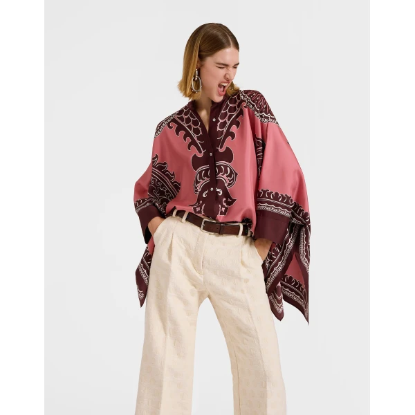 La DoubleJ Foulard Shirt in Oltrarno Pink | Shirts | Coveti