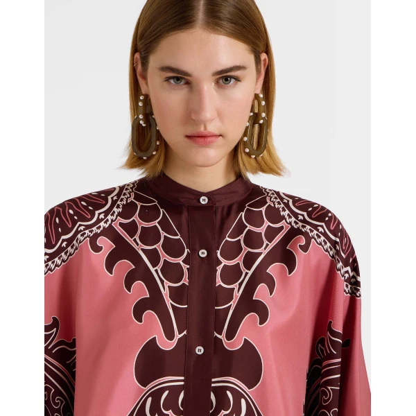 La DoubleJ Foulard Shirt in Oltrarno Pink | Shirts | Coveti