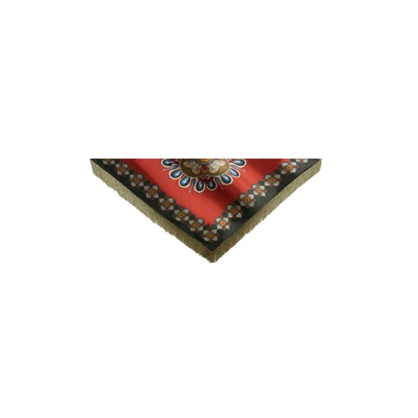 Fringe Triangle Scarf in Nucleus Rust