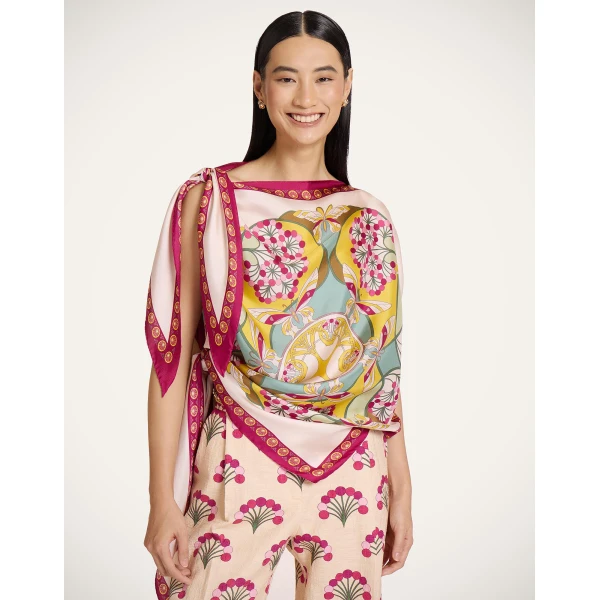 La DoubleJ Full-On Foulard in Florette Fuchsia at Coveti