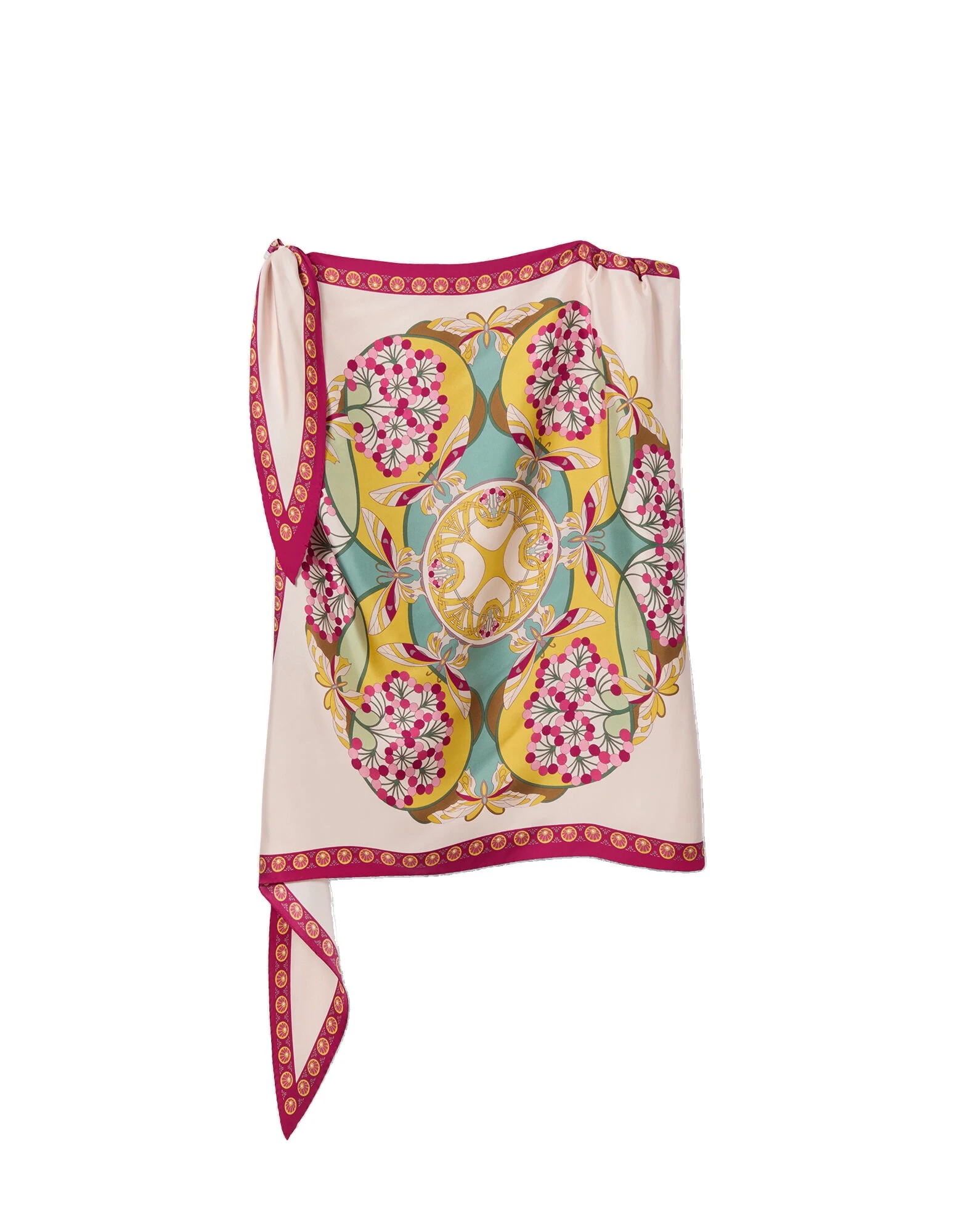 La DoubleJ Full-On Foulard in Florette Fuchsia at Coveti La DoubleJ Full-On Foulard in Florette Fuchsia at Coveti