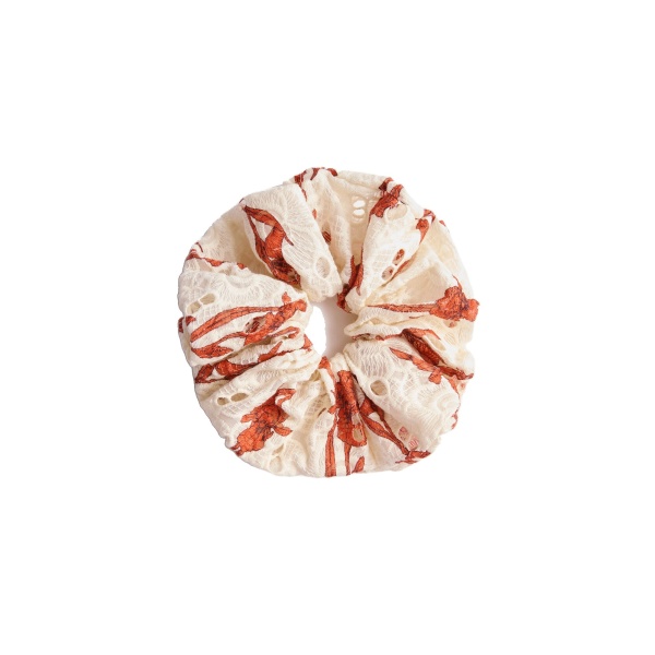 La DoubleJ Giga Scrunchie in Mini Iris Dark Orange at Coveti
