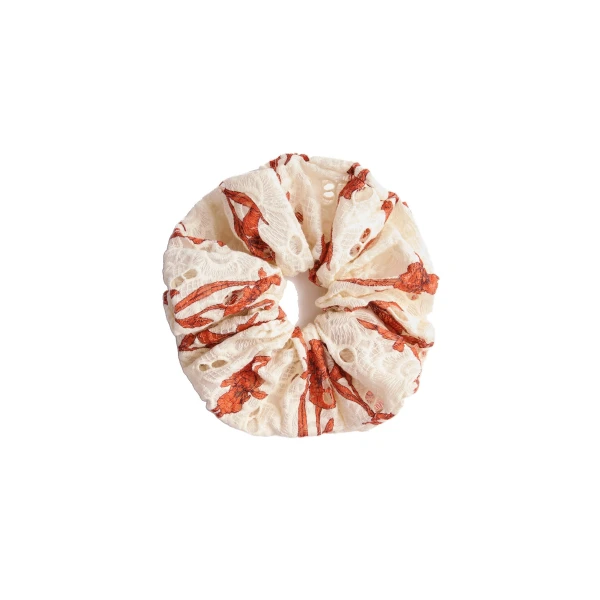 La DoubleJ Giga Scrunchie in Mini Iris Dark Orange at Coveti