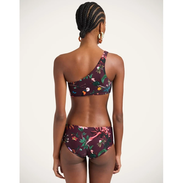 La DoubleJ Goddess Bikini Top in Zooflora Mini Burgundy, view 3