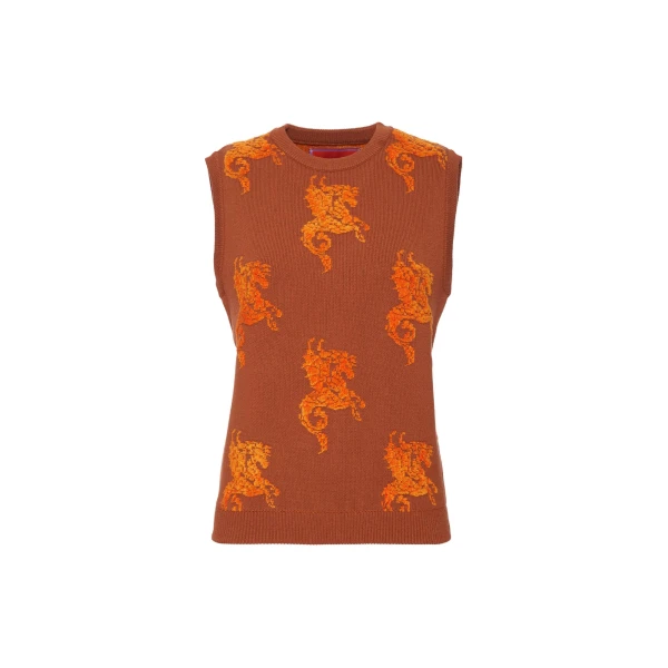 La DoubleJ Gryphos Gilet in Brown Knit