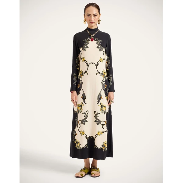 La DoubleJ Halle Dress in Buttercup Black at Coveti