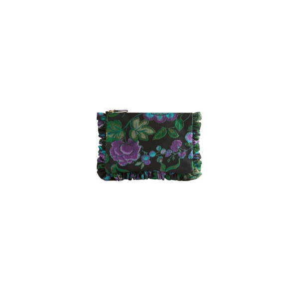 La DoubleJ Hand Pochette in Botanical Black at Coveti