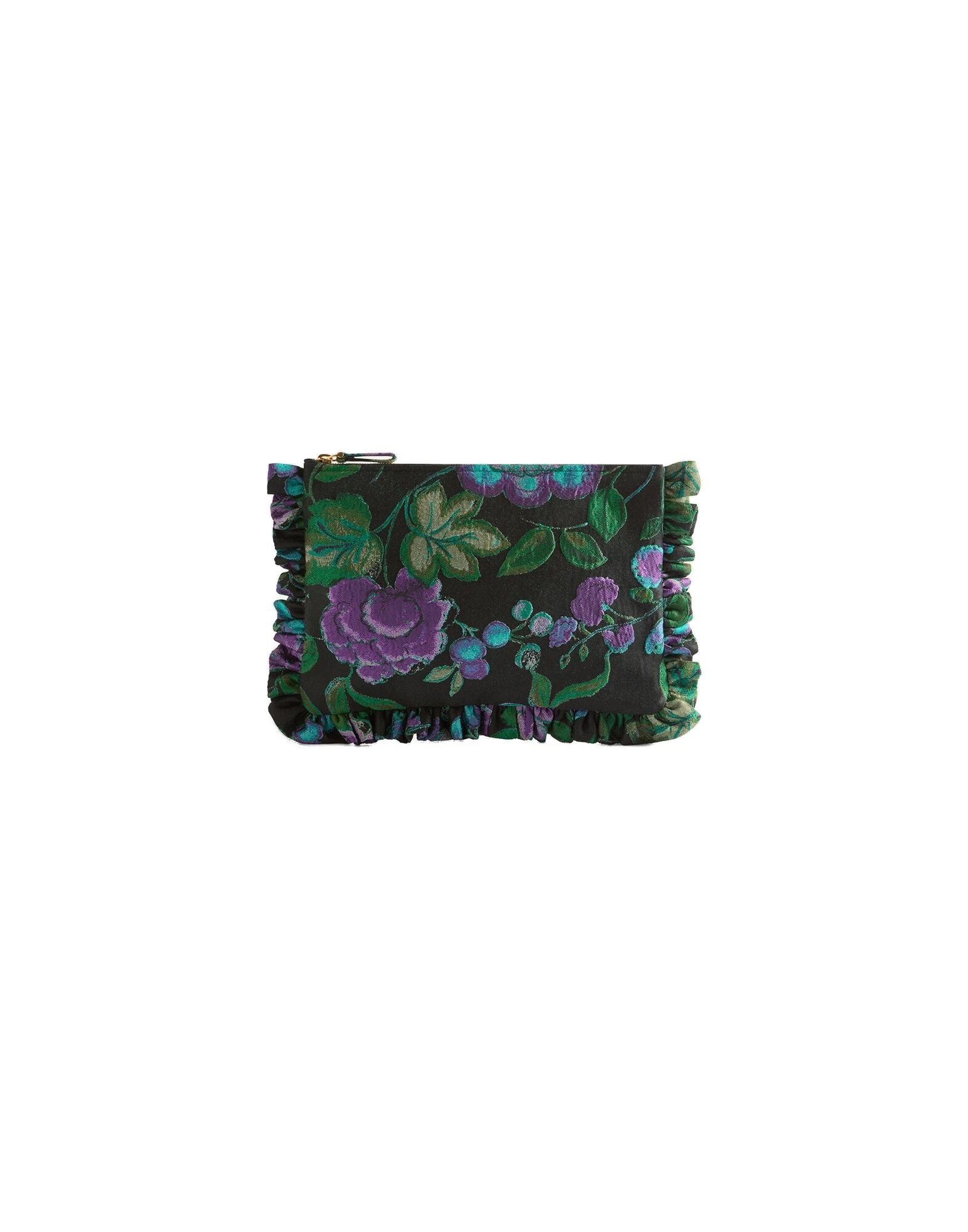 La DoubleJ Hand Pochette in Botanical Black at Coveti La DoubleJ Hand Pochette in Botanical Black at Coveti