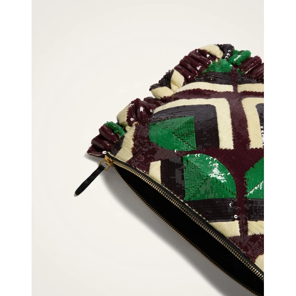La DoubleJ Hand Pochette in Domino Military Green, view 6