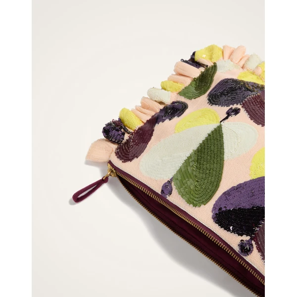 La DoubleJ Hand Pochette in Farfalla Ivory, view 5