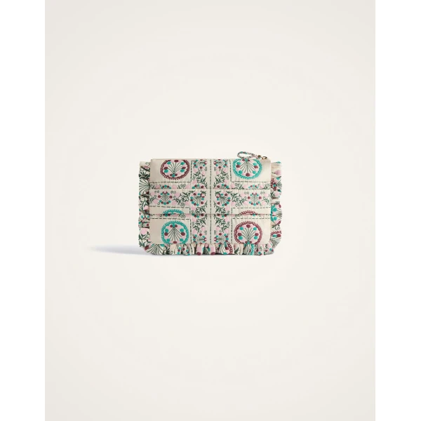La DoubleJ Hand Pochette in Florette Tiles Ecru, view 4