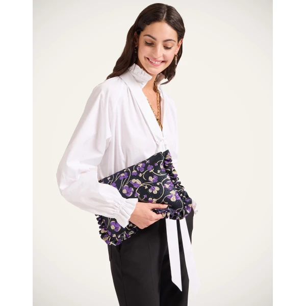 La DoubleJ Hand Pochette in Honeysuckle Black, view 3