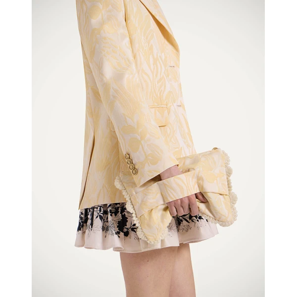 La DoubleJ Hand Pochette in Iris Yellow, view 3