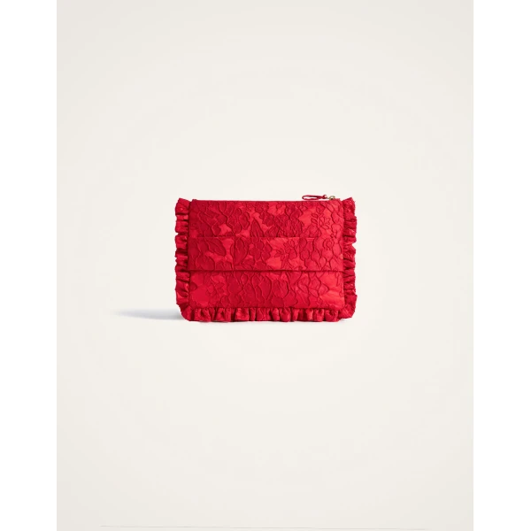 La DoubleJ Hand Pochette in Peony Red, view 4