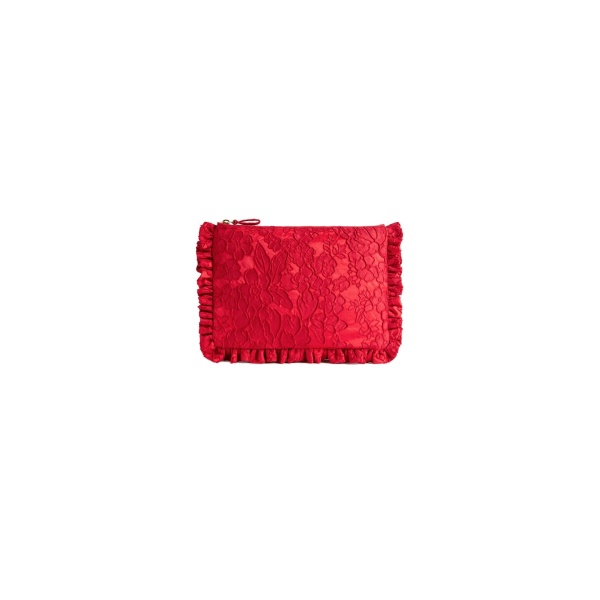 La DoubleJ Hand Pochette in Peony Red at Coveti