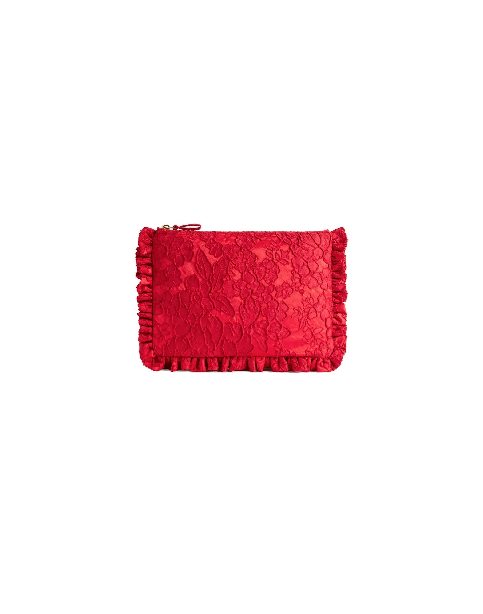 La DoubleJ Hand Pochette in Peony Red at Coveti La DoubleJ Hand Pochette in Peony Red at Coveti