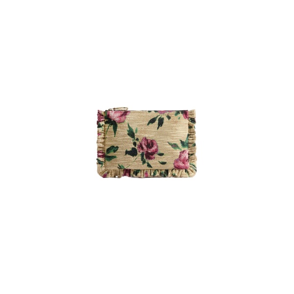 La DoubleJ Hand Pochette in Roses Light Beige at Coveti
