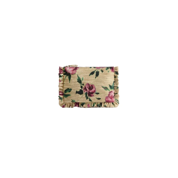 La DoubleJ Hand Pochette in Roses Light Beige at Coveti