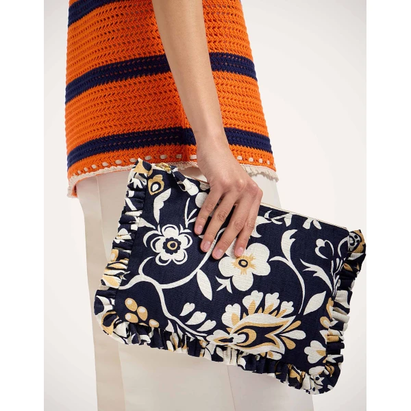 La DoubleJ Hand Pochette in Selva Blue, view 3