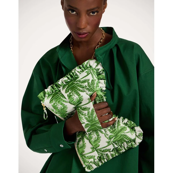La DoubleJ Hand Pochette in Tropicana White, view 2