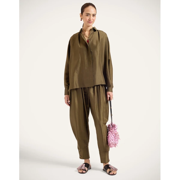 La DoubleJ Harem Pants in Moss Green at Coveti