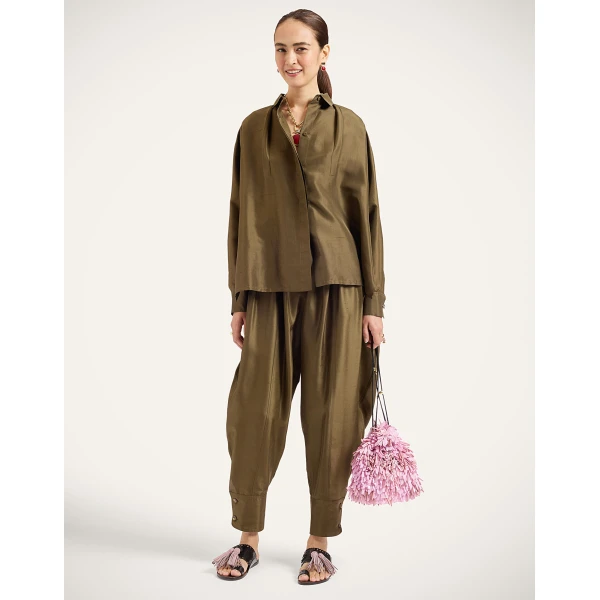 La DoubleJ Harem Pants in Moss Green at Coveti