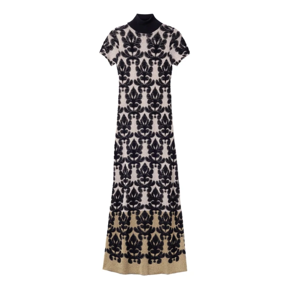Herald Long Dress in Herald Silver