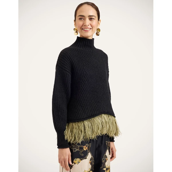 La DoubleJ High Kick Sweater in Black at Coveti