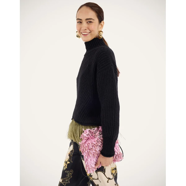 La DoubleJ High Kick Sweater in Black at Coveti