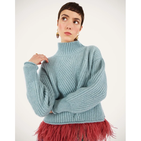 La DoubleJ High Kick Sweater in Powder Blue, view 5