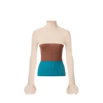 La DoubleJ High Kick Top in Color Block Ecru