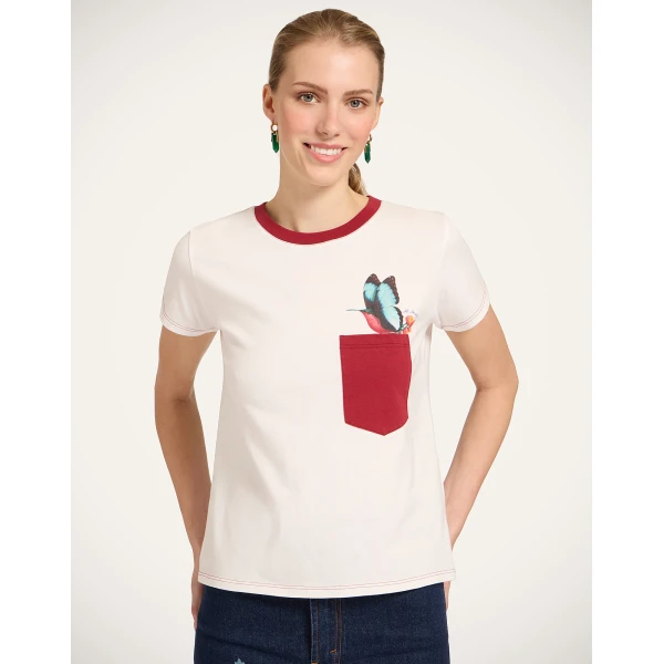 La DoubleJ High Vibe Tee in Butterbird White | T-shirts | Coveti